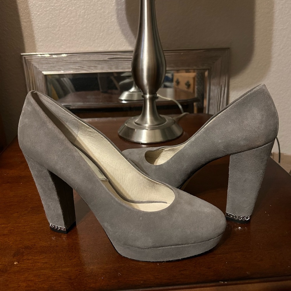 Michael Kors Gray Suede Platform Heels Size 9.5